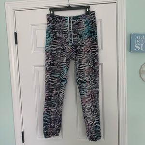 Michael Lauren rainbow zebra sweatpants